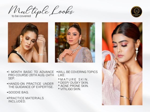 Makeup demonstration during class at Showstopper by Simran